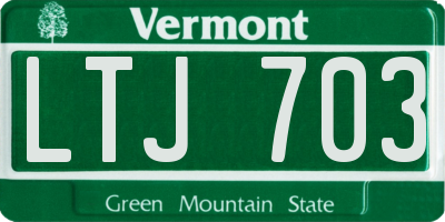 VT license plate LTJ703