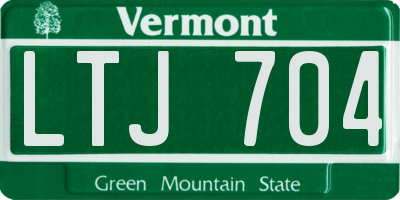 VT license plate LTJ704