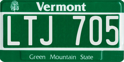 VT license plate LTJ705