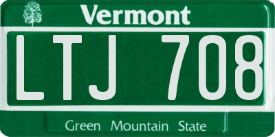 VT license plate LTJ708