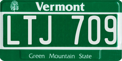 VT license plate LTJ709
