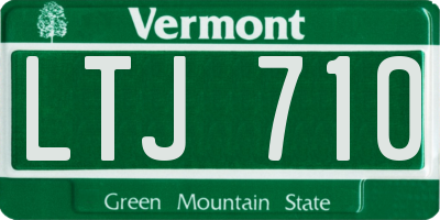VT license plate LTJ710
