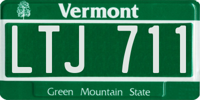 VT license plate LTJ711