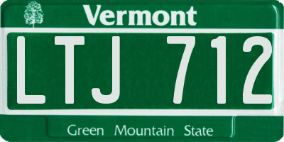 VT license plate LTJ712