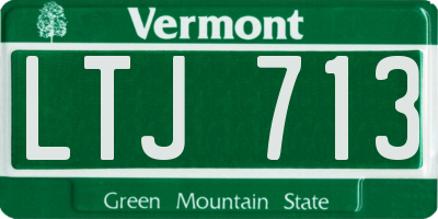 VT license plate LTJ713