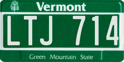VT license plate LTJ714