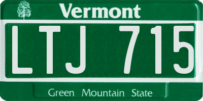 VT license plate LTJ715