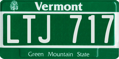 VT license plate LTJ717
