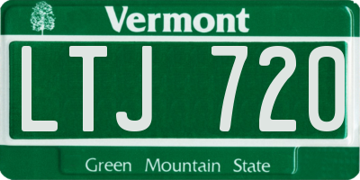VT license plate LTJ720