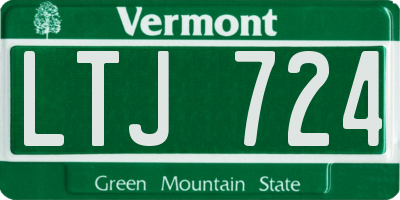 VT license plate LTJ724