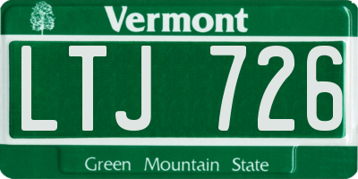 VT license plate LTJ726