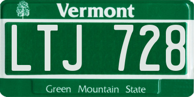 VT license plate LTJ728
