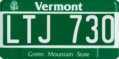 VT license plate LTJ730