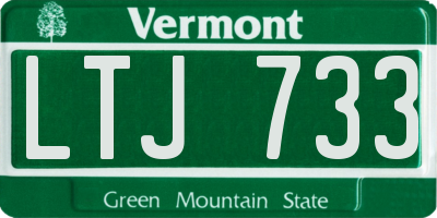 VT license plate LTJ733
