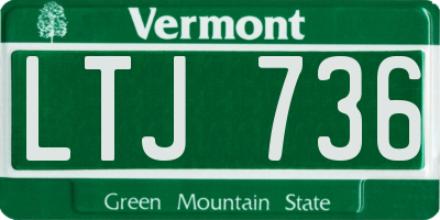 VT license plate LTJ736