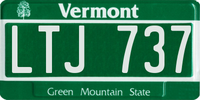 VT license plate LTJ737