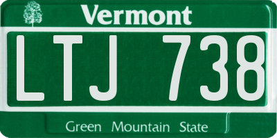 VT license plate LTJ738