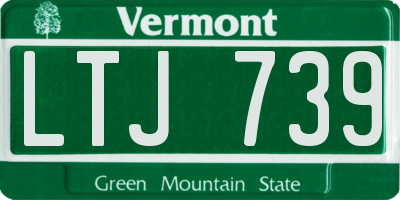 VT license plate LTJ739