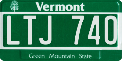 VT license plate LTJ740