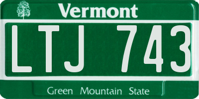 VT license plate LTJ743