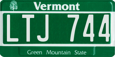 VT license plate LTJ744