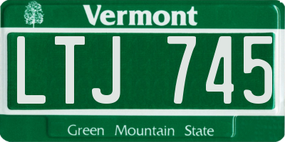 VT license plate LTJ745