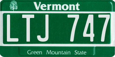VT license plate LTJ747