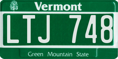 VT license plate LTJ748