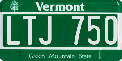 VT license plate LTJ750