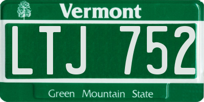 VT license plate LTJ752