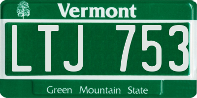 VT license plate LTJ753