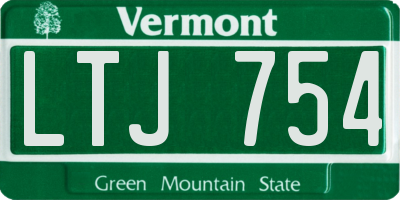 VT license plate LTJ754