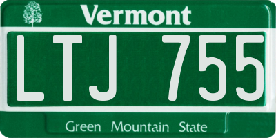 VT license plate LTJ755