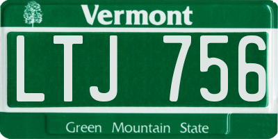 VT license plate LTJ756