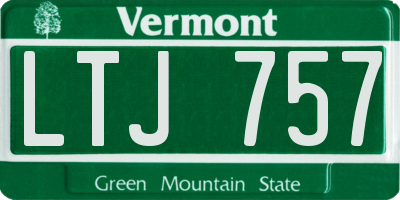 VT license plate LTJ757