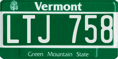 VT license plate LTJ758