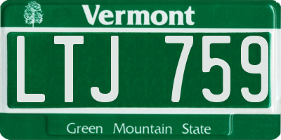 VT license plate LTJ759