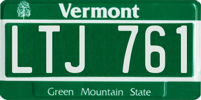 VT license plate LTJ761