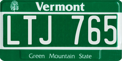 VT license plate LTJ765
