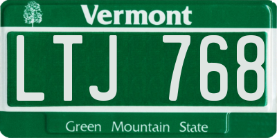 VT license plate LTJ768