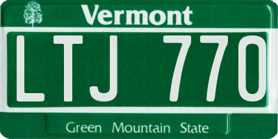 VT license plate LTJ770