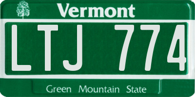 VT license plate LTJ774