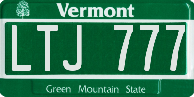 VT license plate LTJ777