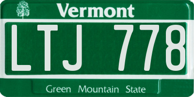 VT license plate LTJ778