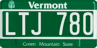 VT license plate LTJ780