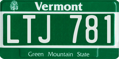 VT license plate LTJ781