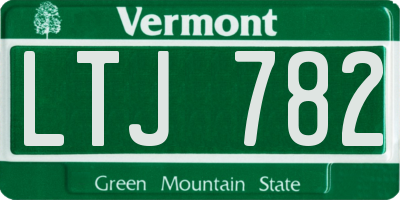 VT license plate LTJ782