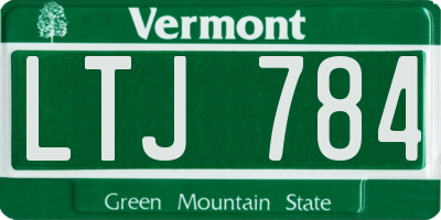 VT license plate LTJ784