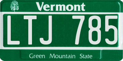 VT license plate LTJ785