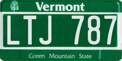 VT license plate LTJ787